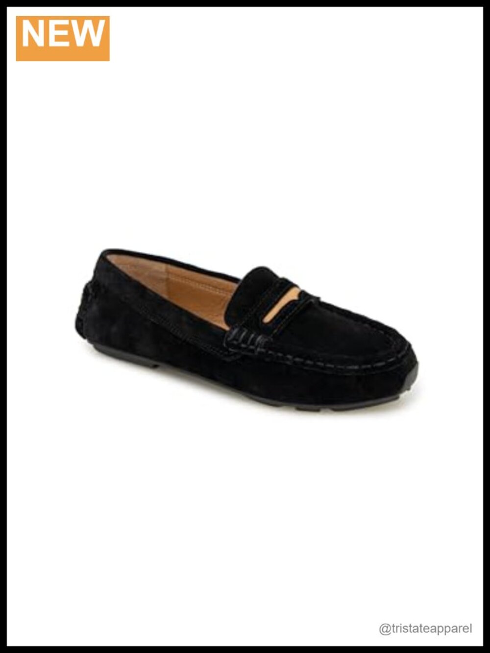 Womens Suede Loafer Flat Round Toe Flexible Comfort Insole Slip On